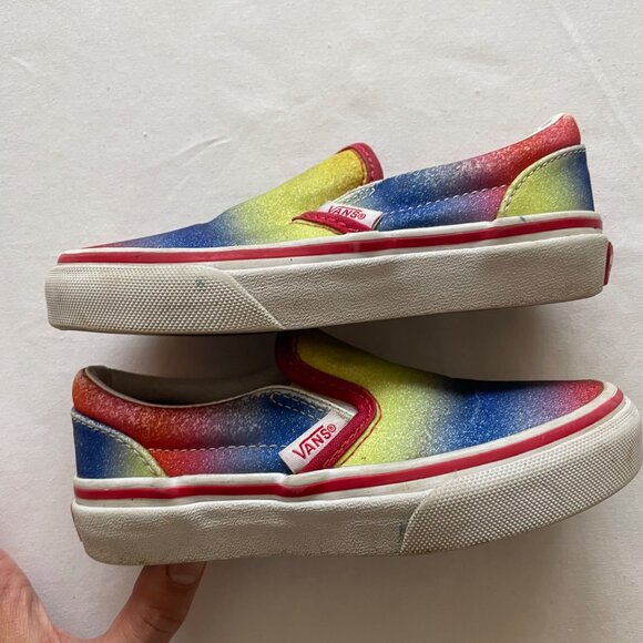 Vans Rainbow Glitter Slip On Sneakers size 10.5 - Picture 5 of 9